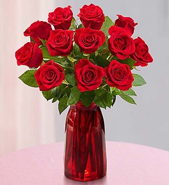 Perfect way to Say Your Loved once I LOVE YOU To Send Flowers : Modern Embrace Red Rose and Lily Cube